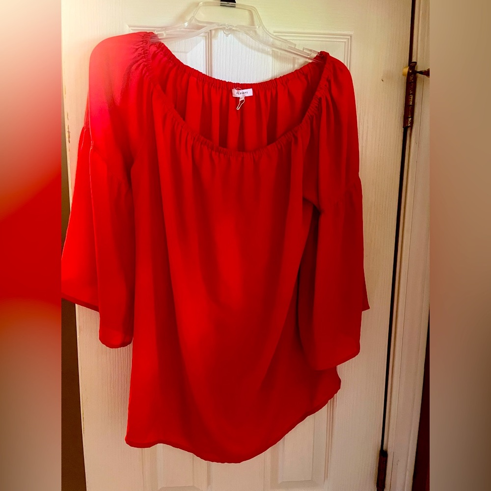 Red off shoulder blouse size L
